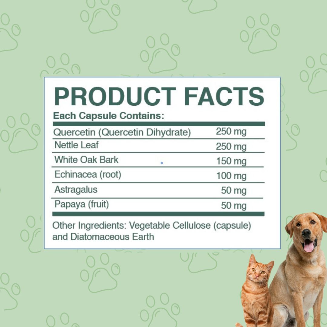 Allergy Supplement for Dogs and Cats Green Paw Wellness Ingredient List