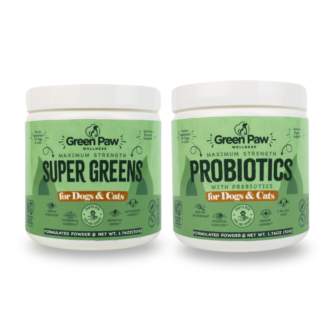 Probiotics and Super Greens for Dogs and Cats Green Paw Wellness